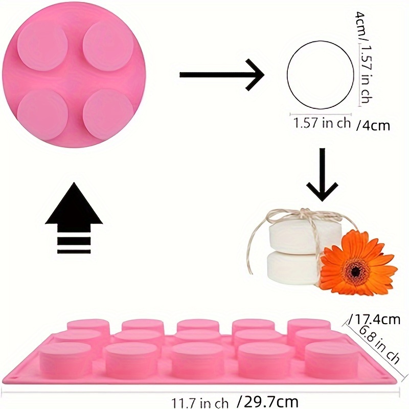 15 Cavities Small Circle Silicone Mold DIY Circle Soap Mold Circle Cylinder  Round Mold Silicone Mold Resin Mold Candle Mold