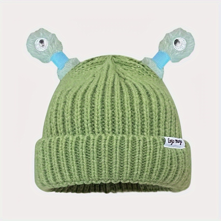 Bonnet chaud pour femmes automne et hiver dessin animé mignon drôle laine  tricoté bonnet drôle