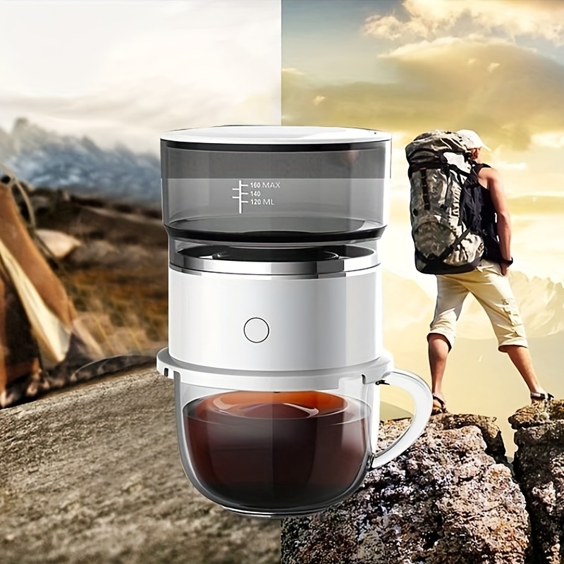 Portable Mini Drip Coffee Maker Smart Automatic Hand Brew Coffee Maker  Outdoor Coffee Maker Grinder White - AliExpress