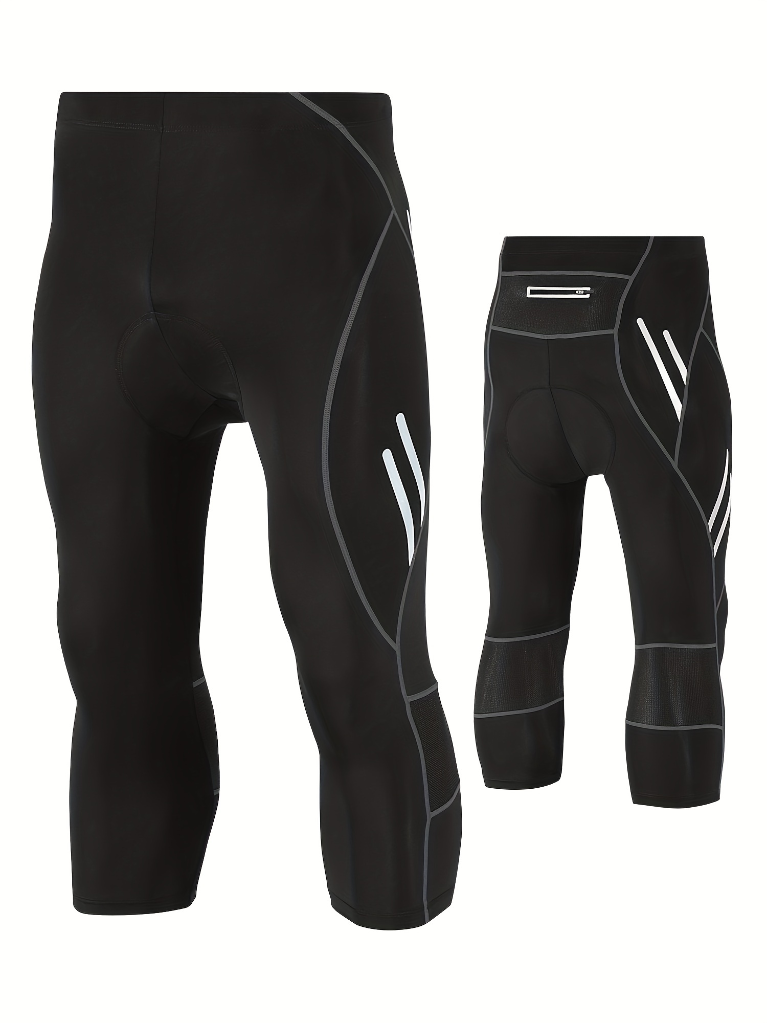 Men's Reflective Bicycle Pant Gel Padded Cycling Compression