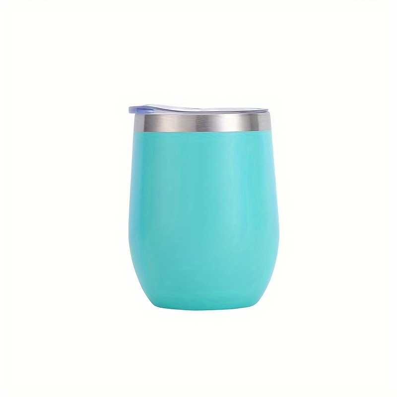 1pc Coffee Mug With Handle Insulated Egg Shape Stainless Steel