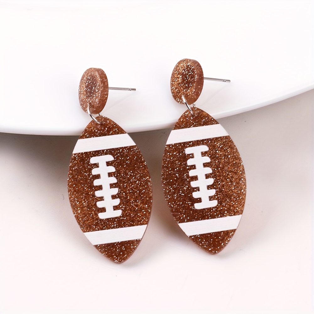 Cute Love Sports Earrings Football Baseball Rugby Basketball - Temu