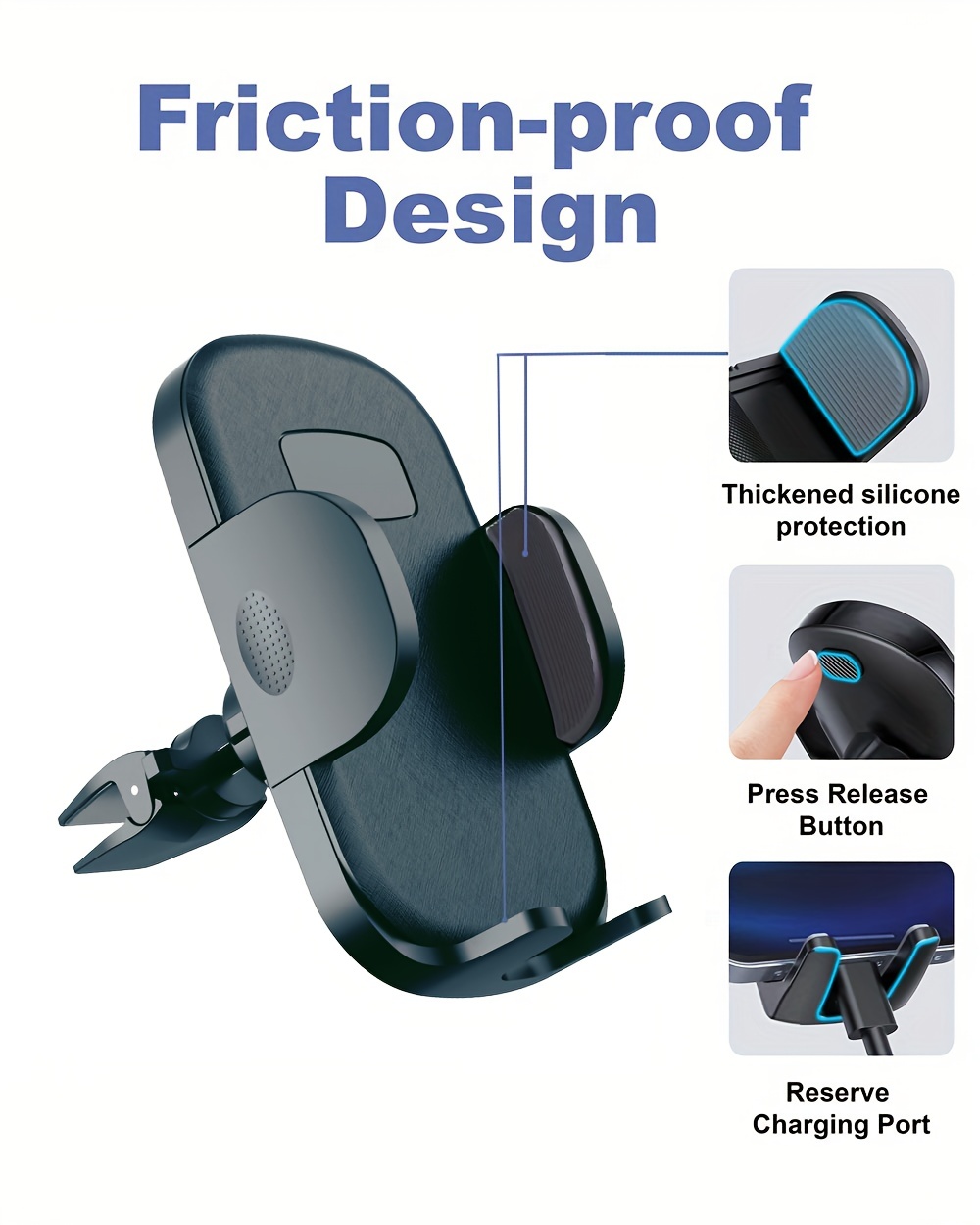 Car Vent Phone Mount 2023 Spring Clip Air Vent Cell Phone Temu New