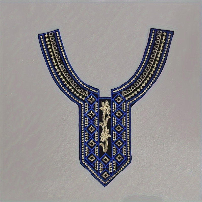 1pc Ethnic Style Lace Fabric Lace Neckline Sewing Additions Embroidery Applique Lace Collar Clothing Dress Additions