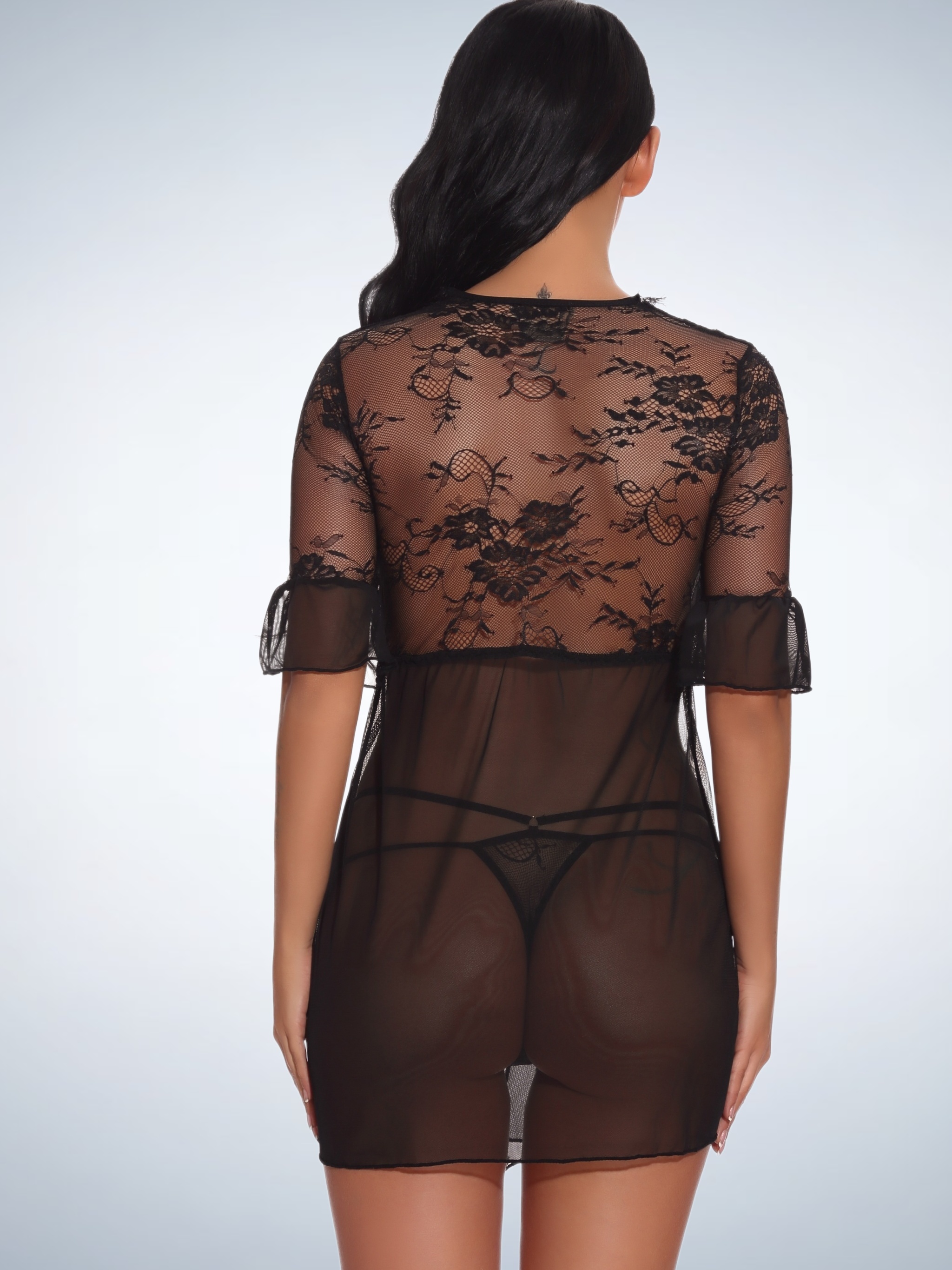 Conjunto lencería black lace – Doll Ink