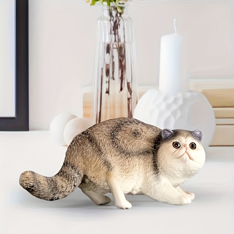 Cute Cat Ornament Super Realistic Plastic Toys Persian Thai - Temu