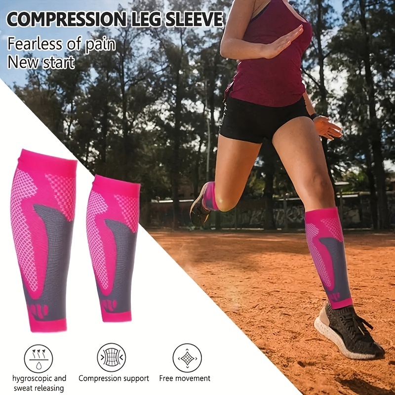 1Pair Sport Compression Calf Sleeves–Calf Cramp and Shin Splint Sleeves–Leg  Compression Socks 20-30 mmHg for Pain Relief,Running