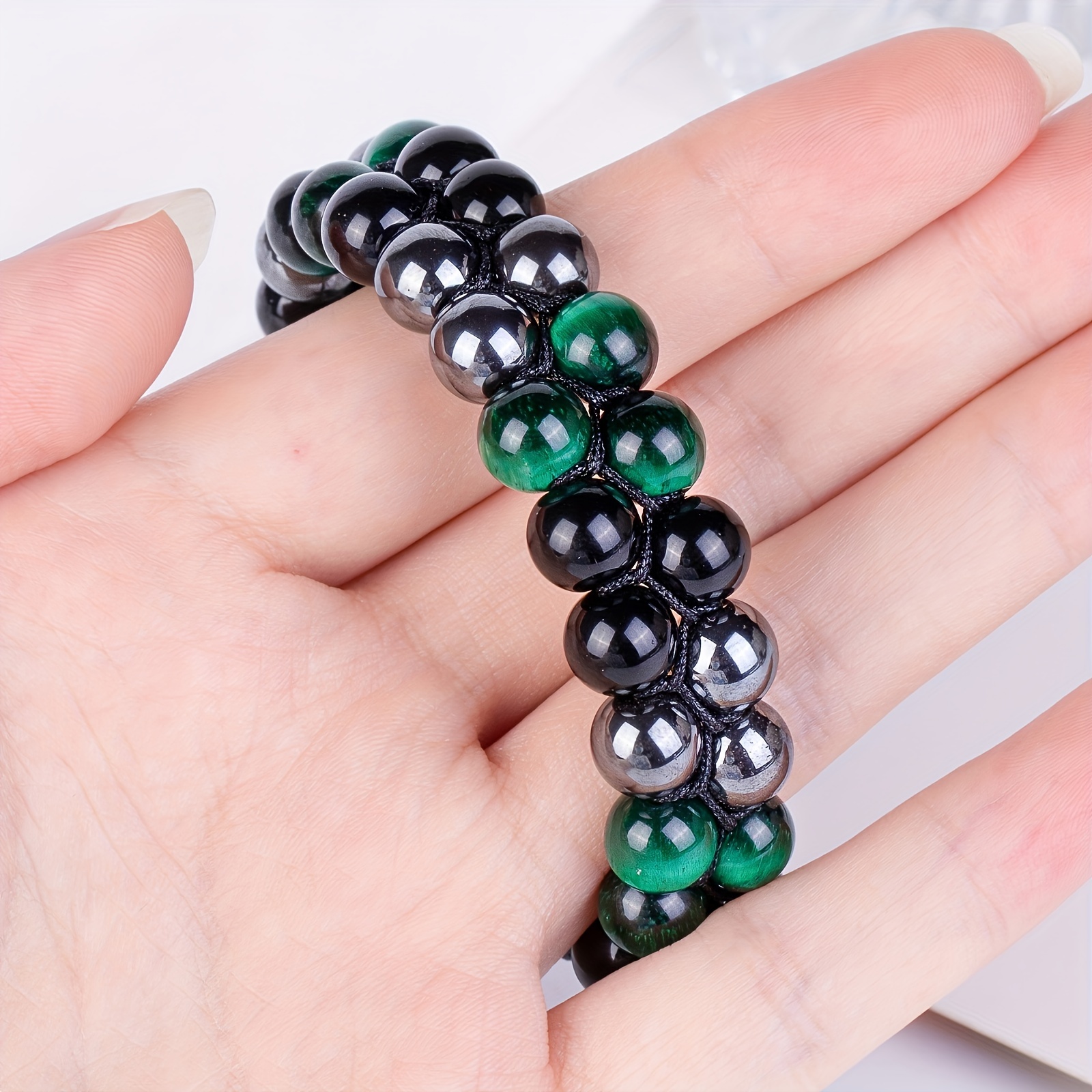 Green eye deals obsidian healing bracelet