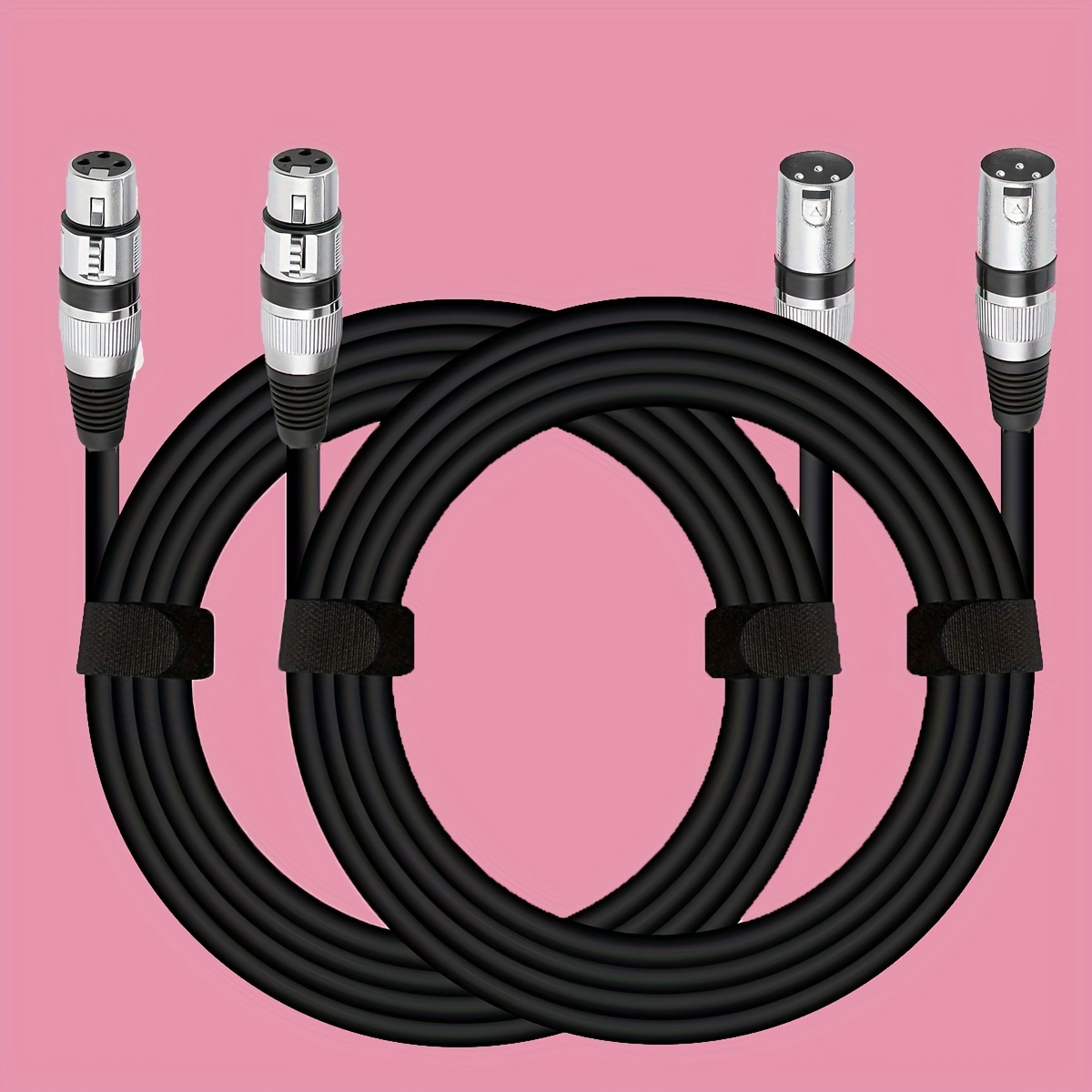 XLR Cables 3ft/1M 2 Packs, Premium Heavy Duty Balanced Microphone Cable  with 3-Pin XLR Male to Female Microphone Cord Connector Compatible with