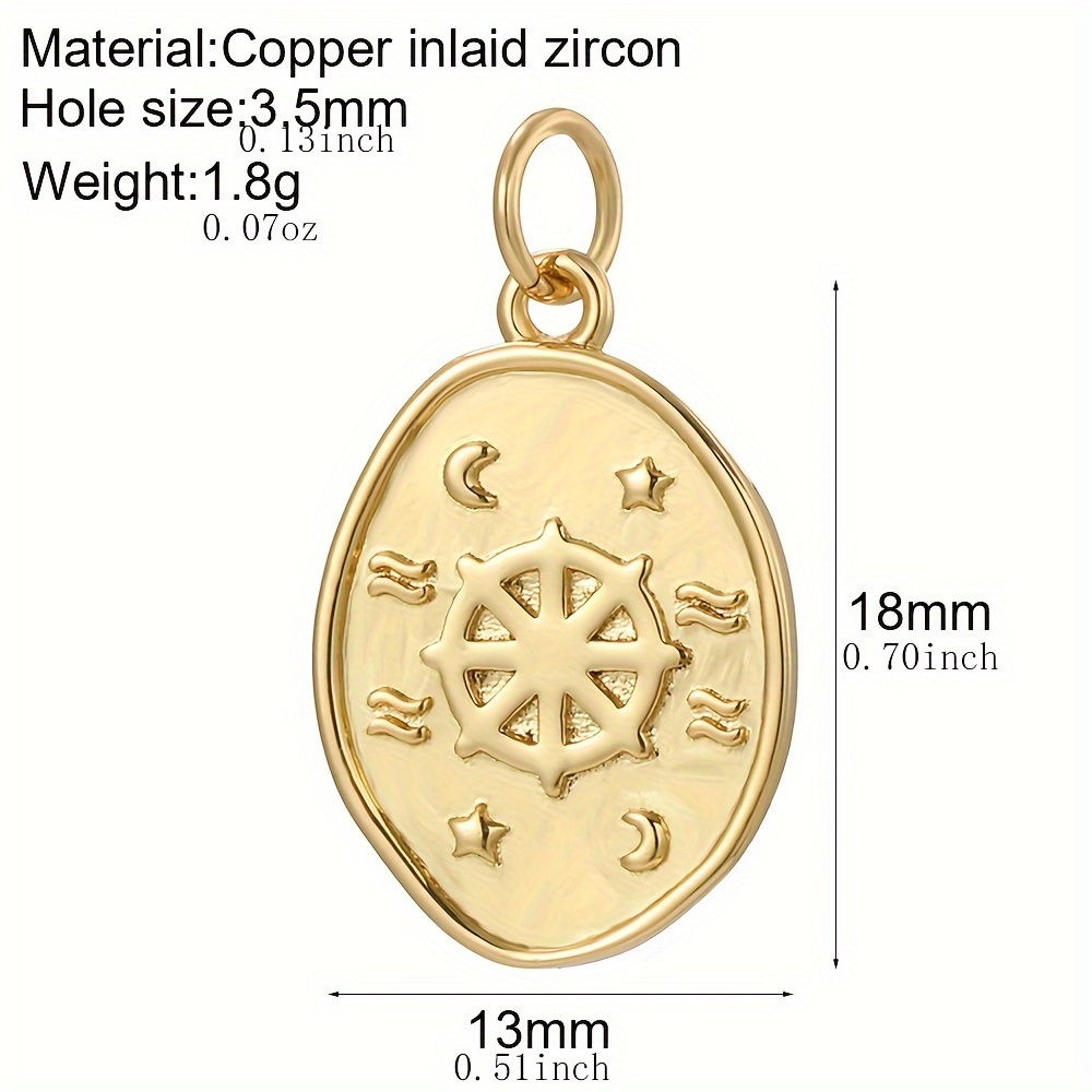 Boho Style 18k Gold Plated Copper Pendants Inlaid Rhinestone - Temu