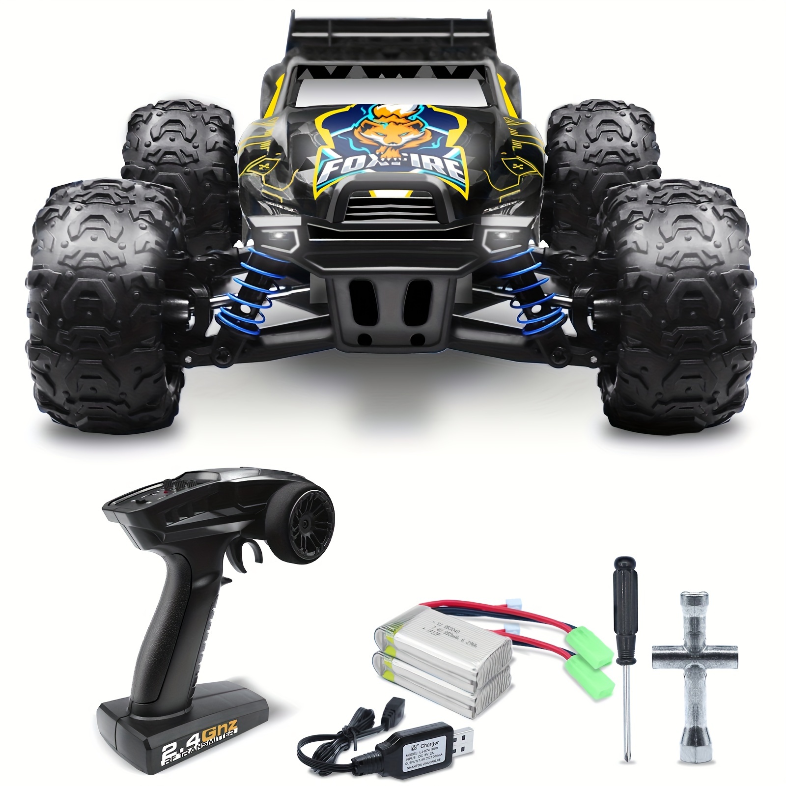 Carro De Brinquedo Com Controle Remoto 2.4G, RC Com Tração Nas Quatro Rodas  ATV 1:18 Modelo De Corrida De Carro Off-road Corrida Profissional De Metal  Dianteiro E Traseiro Código De Metal Eixo