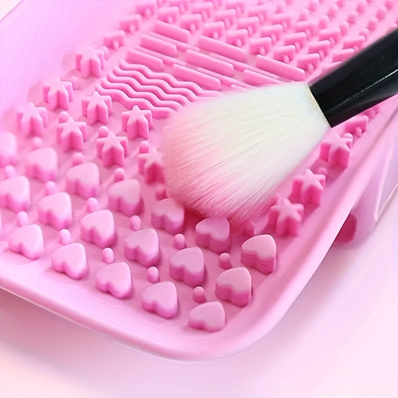 Makeup Brush Cleaning Mat Silicone Make Up Brush Cleaner Pad - Temu