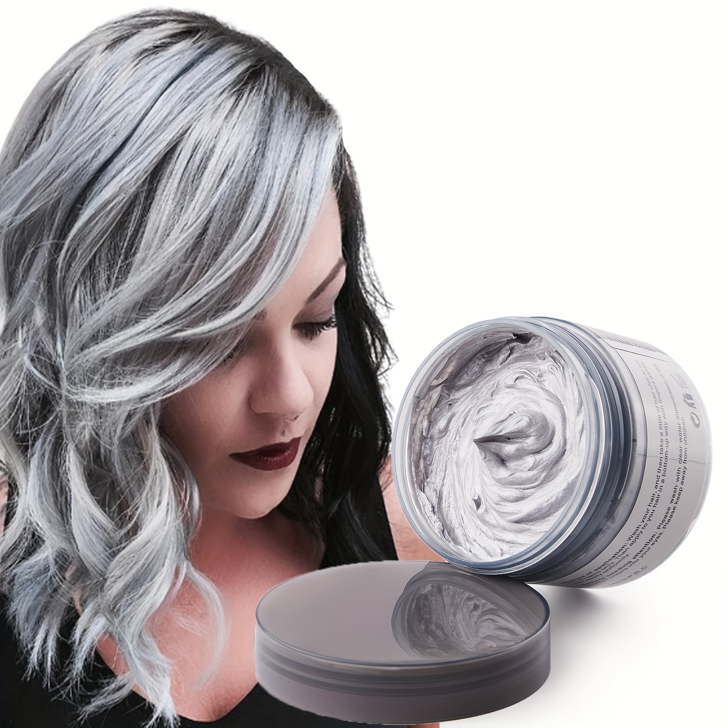 6 Colors Temporary Hair Dye Wax - 6 in 1 White Sliver Blue Purple Red Gold - Natural Matte Hairstyle Fashion DIY Hair for Party, Cosplay, Other