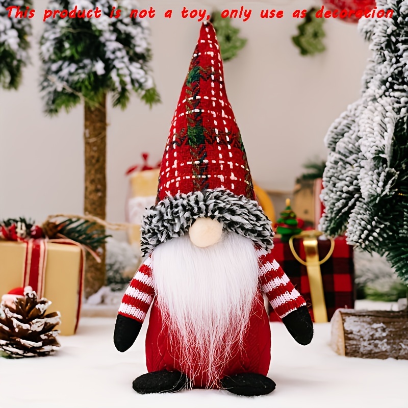 Christmas Gnome Decoration Desk Decoration Christmas Elf Decoration  Interior Christmas Decorations Home Decor Gnome Plush Collectible  Figure(2Pcs) 