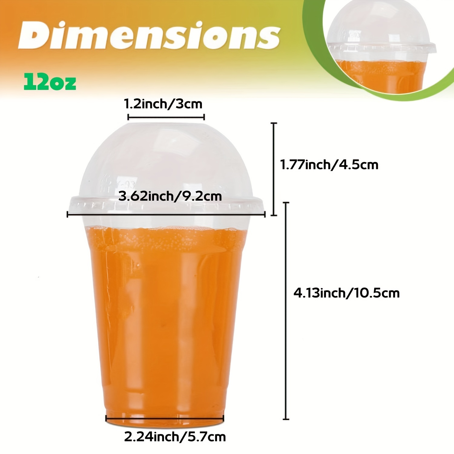 Clear Plastic Cups With Dome Lids (no Hole) Disposable Party - Temu