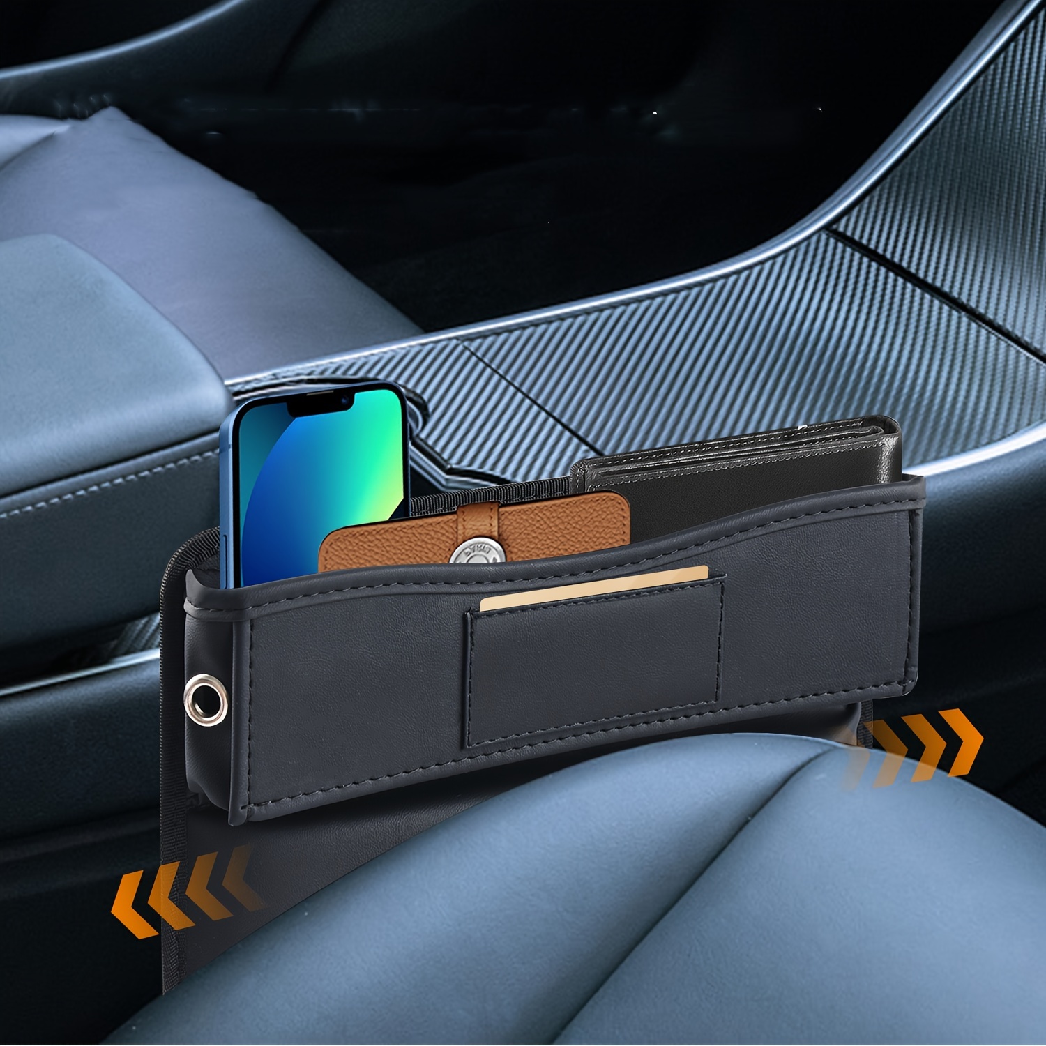 1 Stück Autositz-Lückenfüller-Organizer, Multifunktionale Aufbewahrungsbox  Für Sitzlücken Mit Getränkehalter, Auto-Zubehör Für