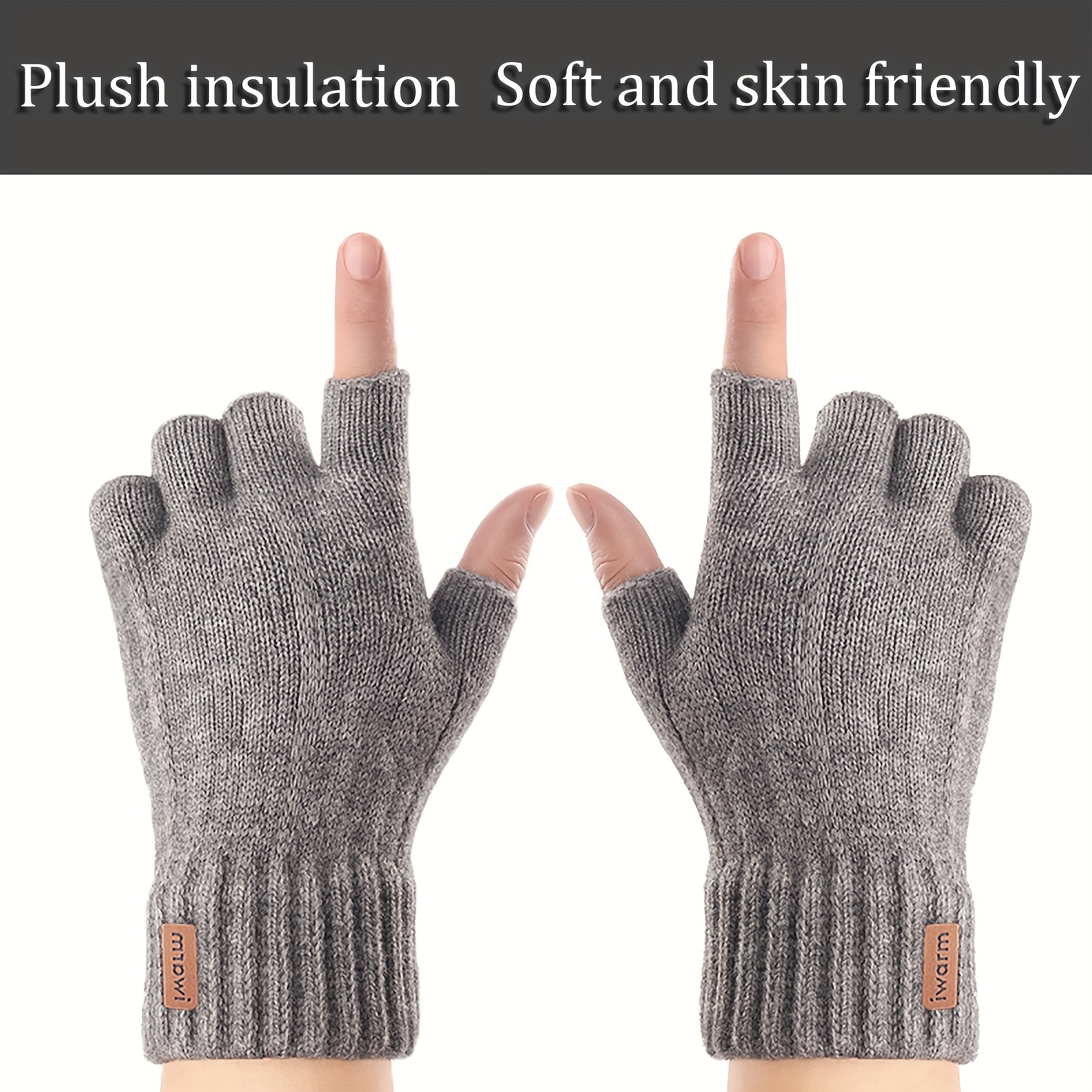 Soft Warm Alpaca Wool Half finger Gloves Winter - Temu