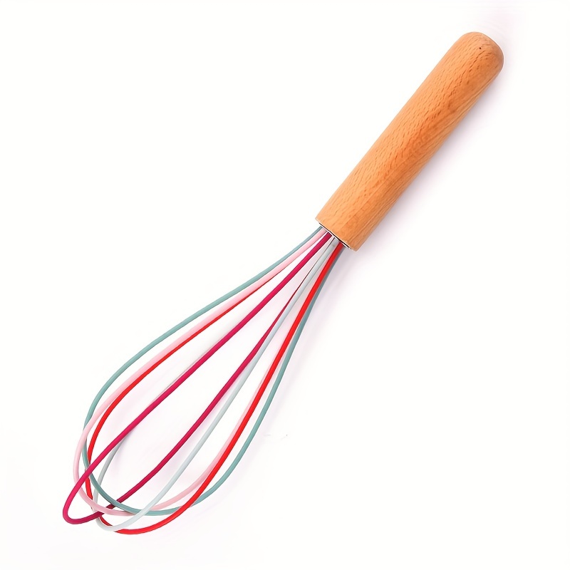 10-Inch Silicone Whisk With Wooden Handle