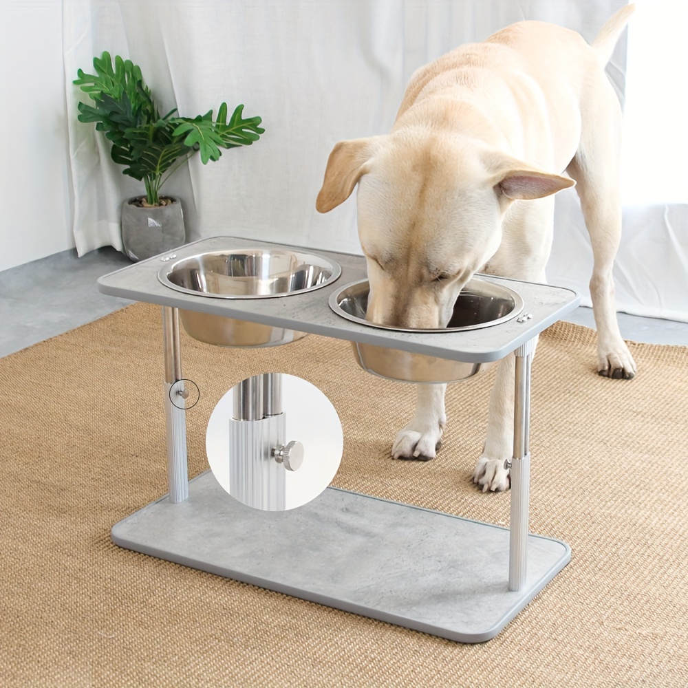 Dog Bowl For Large Dogs, Adjustable Elevated Dog Bowl, Pet Food Water  Double Dishes Integrated Dog Food Basin - Temu