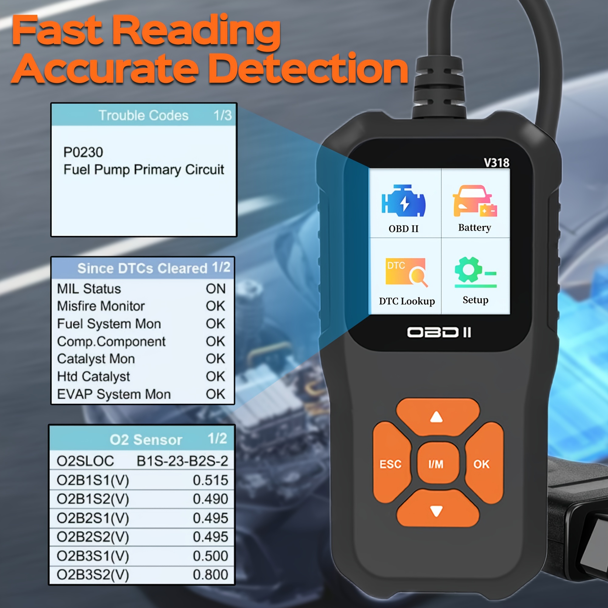 Acheter Lecteur de code de voiture scanner V316 OBD2 avec Bluetooth, défaut  moteur, lecture des codes clairs, affichage des données d'arrêt sur image,  vérification de l'état de préparation I/M CAN Diagnostic Scan