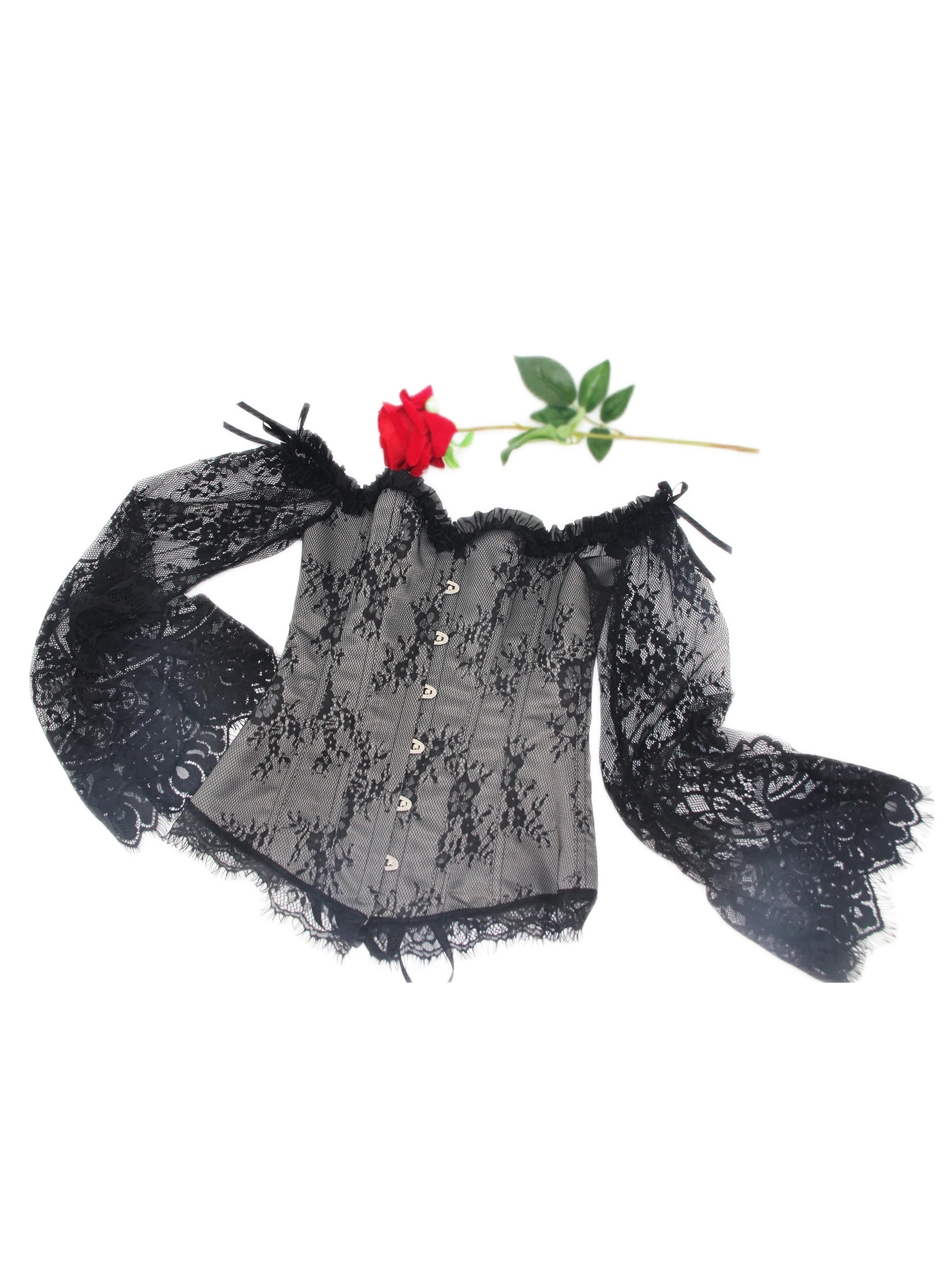 Feel The Passion Lace Bustier Black
