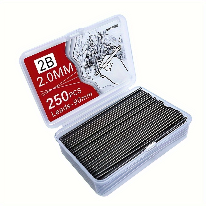 E-shop 250/500/1000 Stück, Mechanische Bleistiftmine 0.5 0.7 0.9 1.3 2.0mm Große Kapazität Austauschbare Bleistiftminen Erschwingliche Geschenkbox