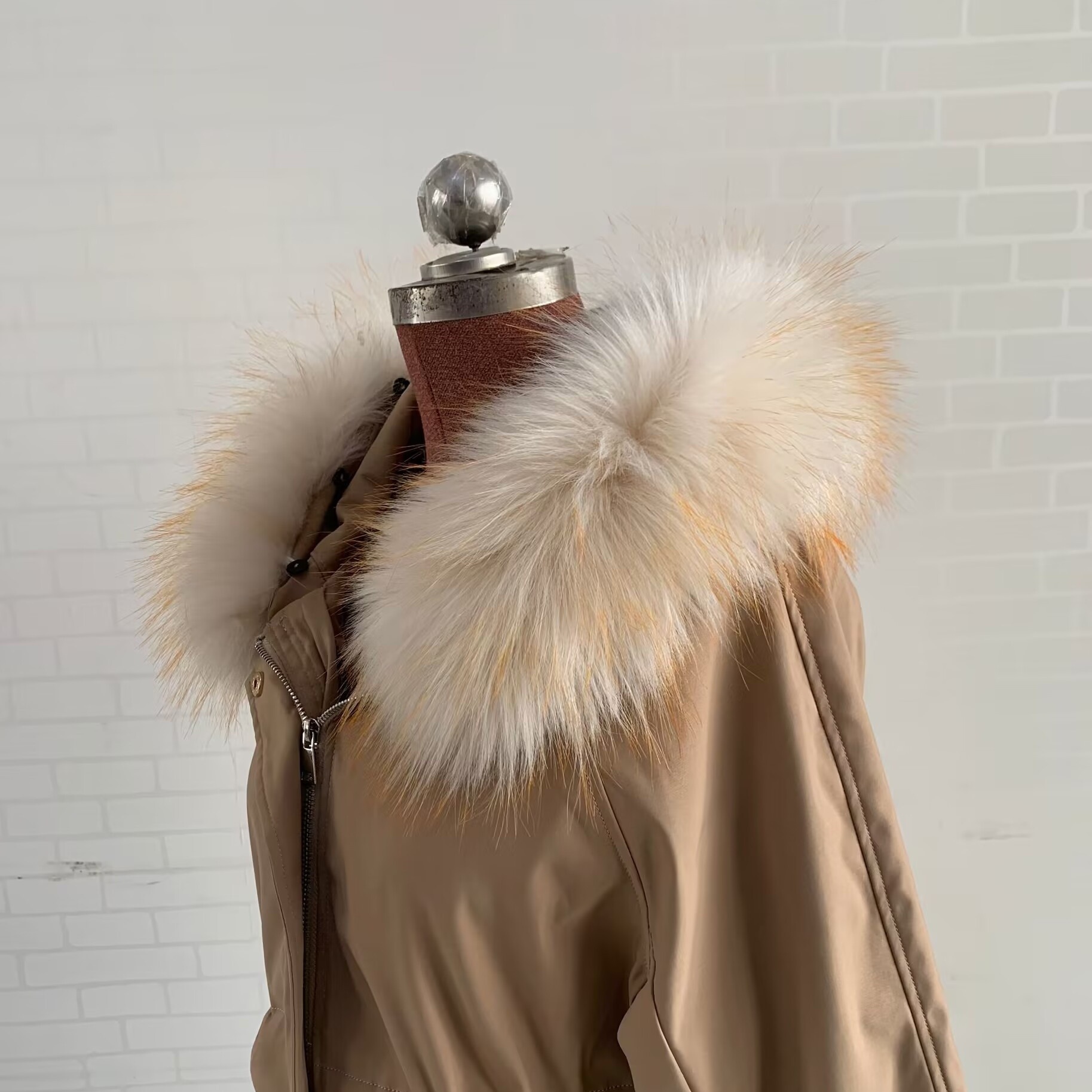 Beige Faux Fur Trim Collar Hood Replacement, Detachable Furry Faux Raccoon  Fur Collar Women's Trim Scarf Wrap Scarves For Autumn And Winter