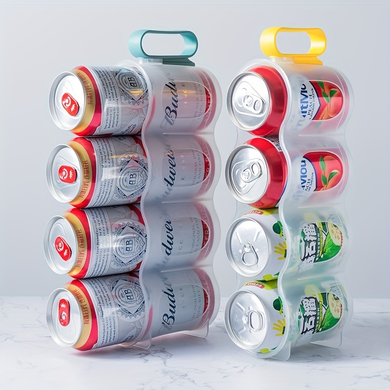 4 Pcs Plastic Portable Soda Can Organizer for Refrigerator Organizer Bins  Drink Storage for Fridge Soda Can Holder for Refrigerator Beer Can Racks  Drink Can Dispensers for Beverage Pantry Fridge Shelf 