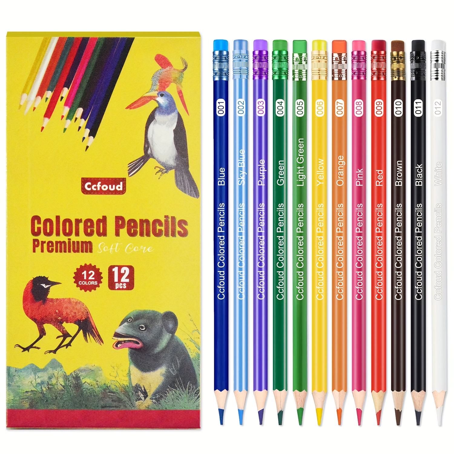 Ccfoud Colored Pencils Premium With Erasers Pre sharpened - Temu