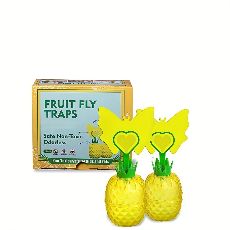 Fruit Fly Trap Catcher 4 Pack Set Gnat Traps Indoor Outdoor Fruits
