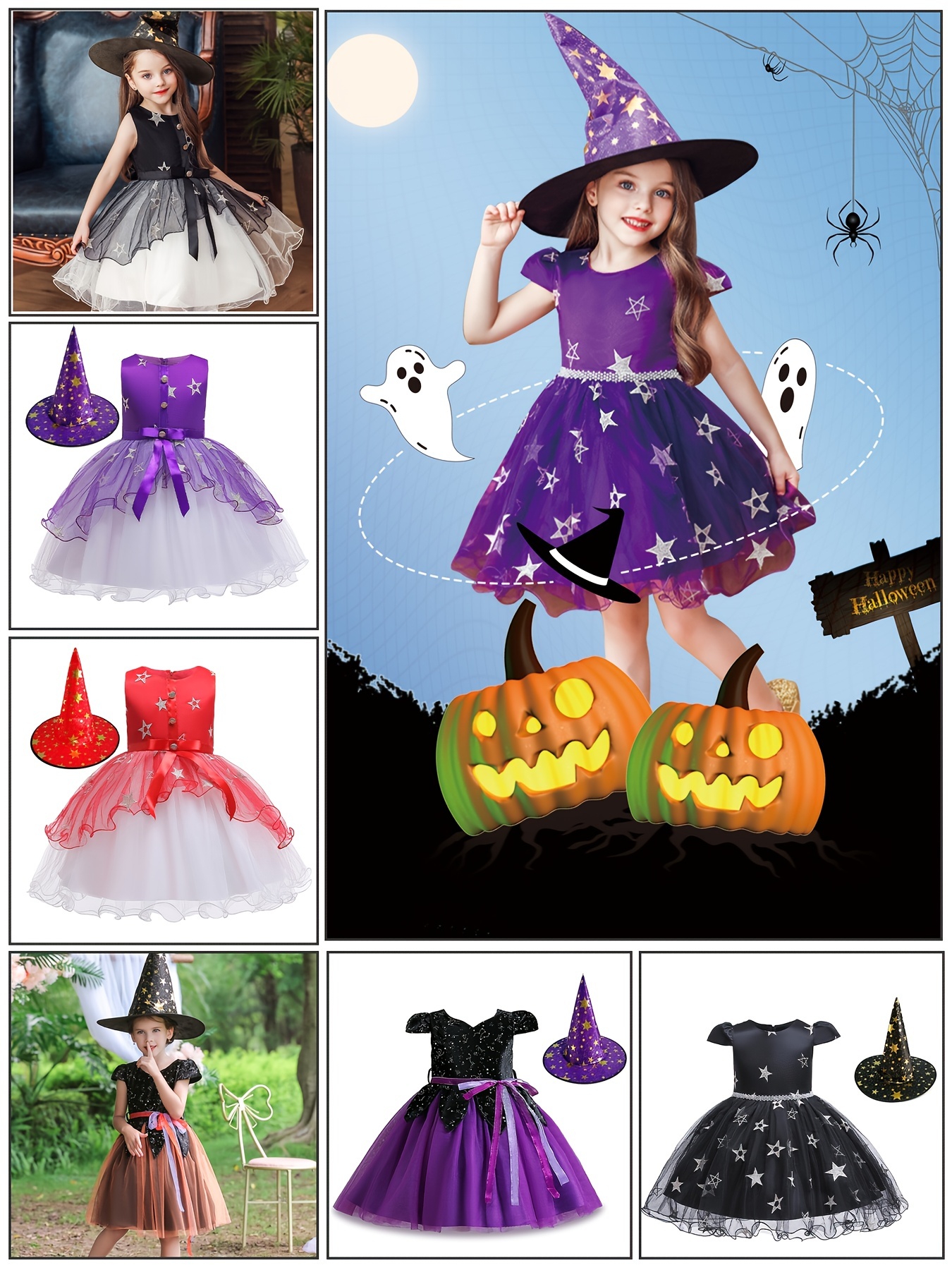 Buy Syhood 2 Sets Kids Halloween Costumes Witch Cloak With Hat Children  Halloween Costume Kids Cosplay Party Accessories For 3-12 Years(Blue)  Online - Shop on Carrefour UAE