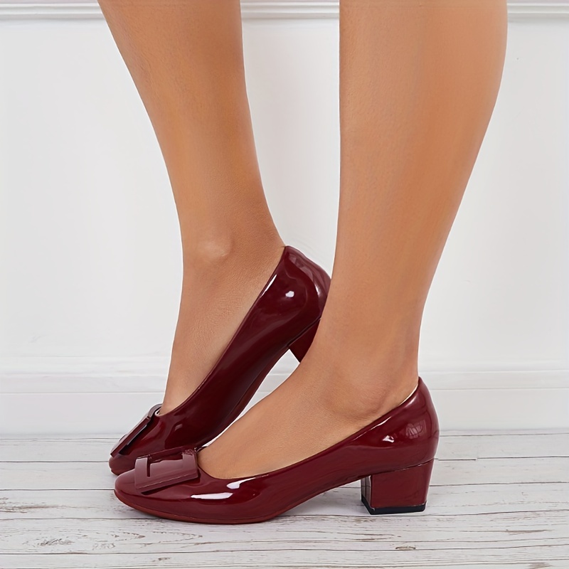 Zapatos de oficina de charol para mujer, calzado de vestir de