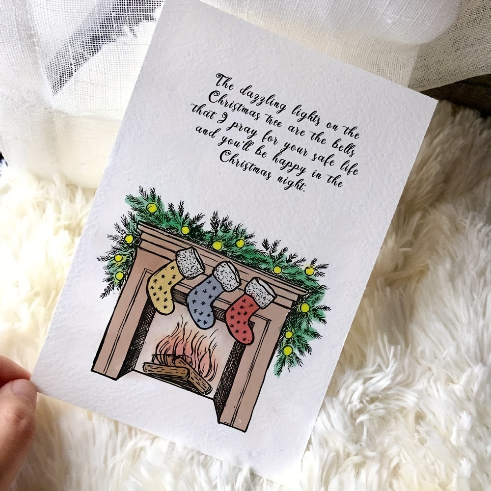 Christmas Tree Greeting Words Clear Stamps For Card Making - Temu