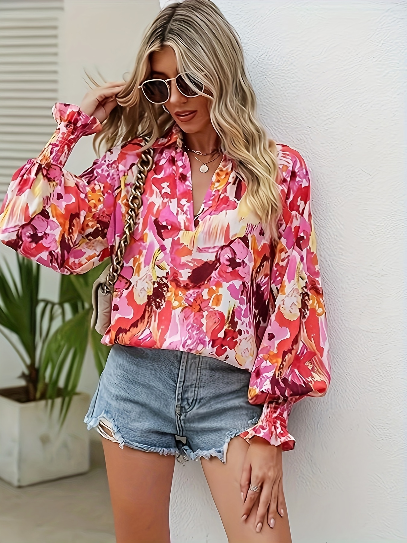 Boho Spring Pink Blouse