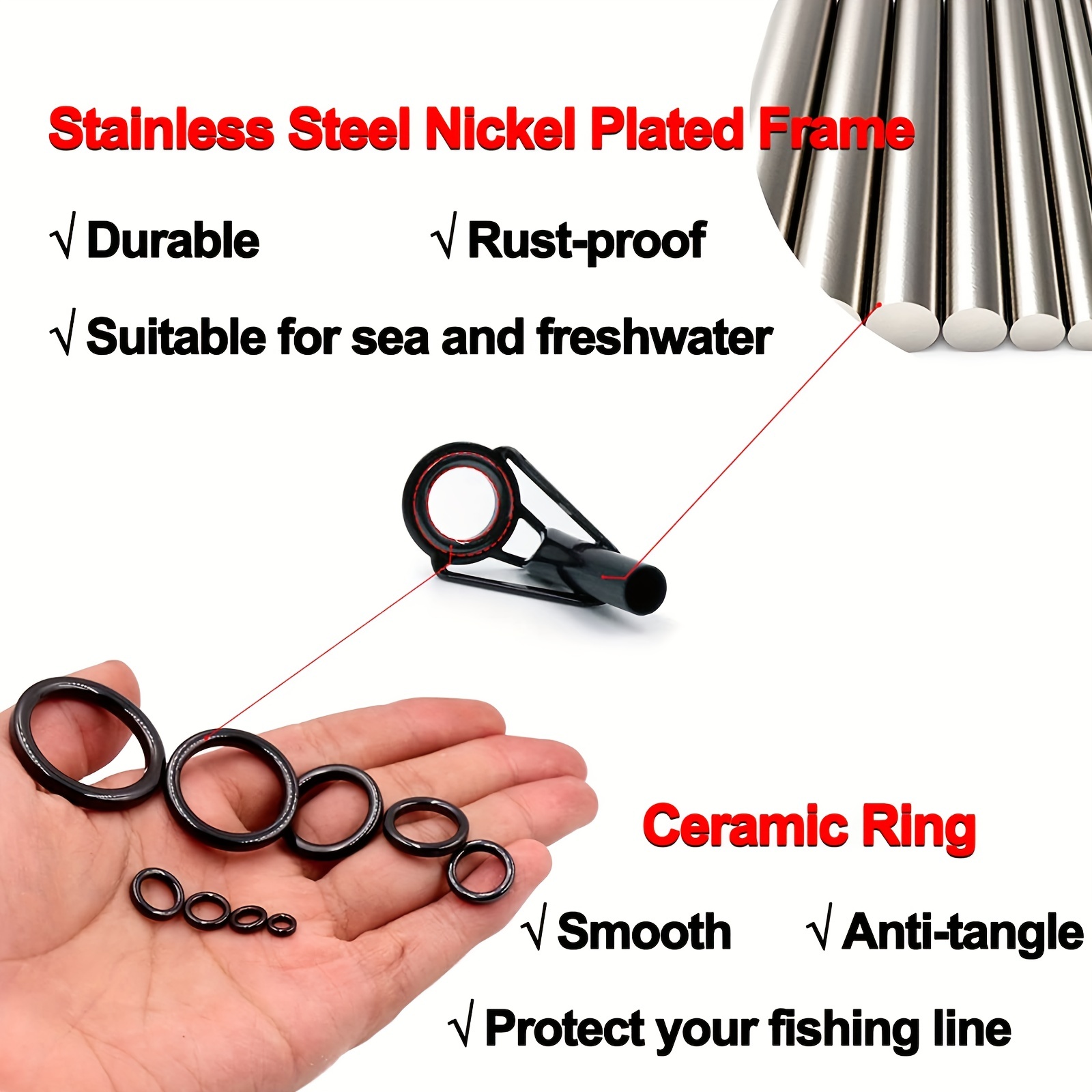 Repair Fishing Rod Durable Tip Repair Kit Black Stainless - Temu Canada