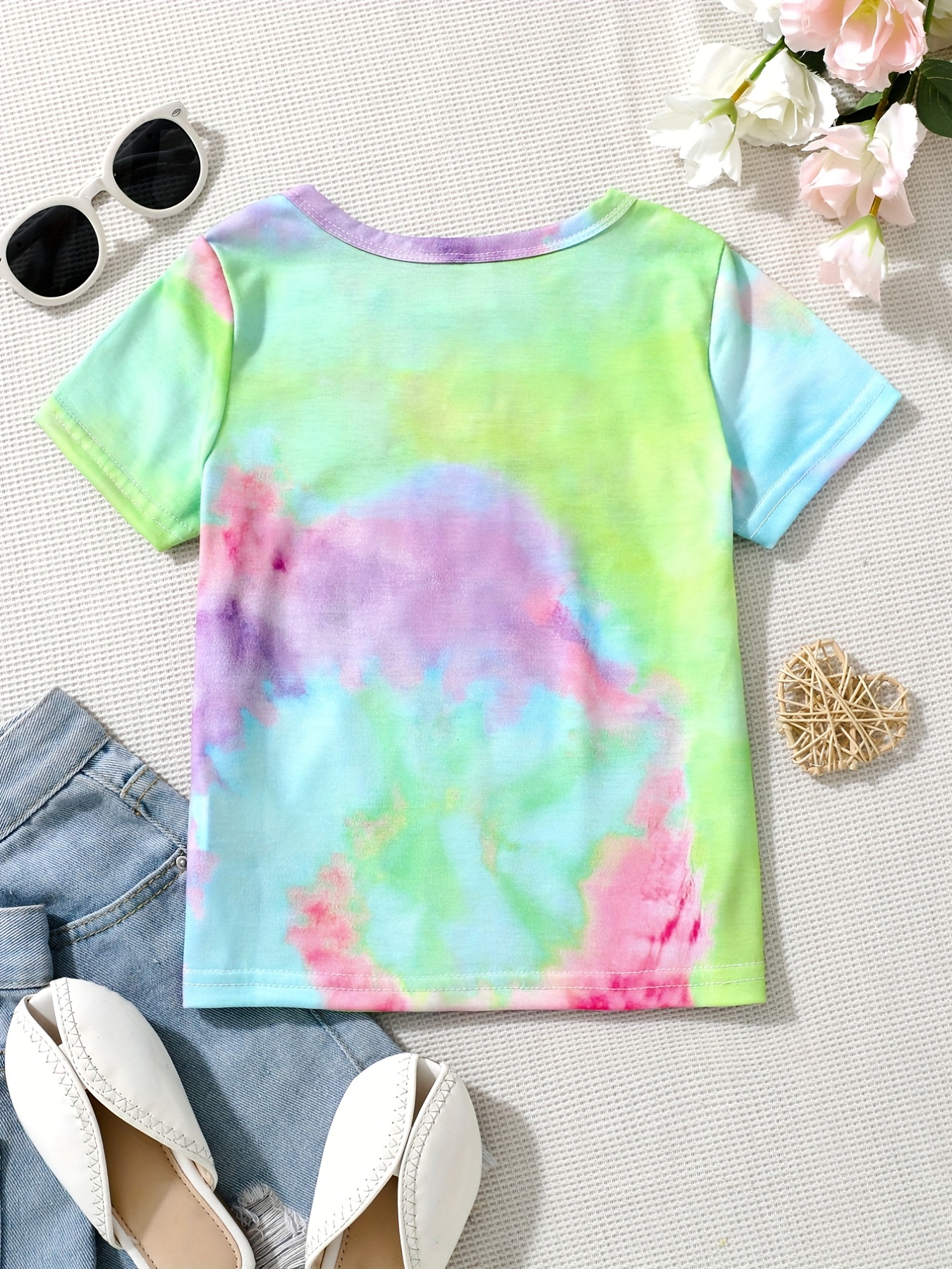 VerPetridure Clearance Toddler Baby Girl Summer Tie-dye T-Shirt