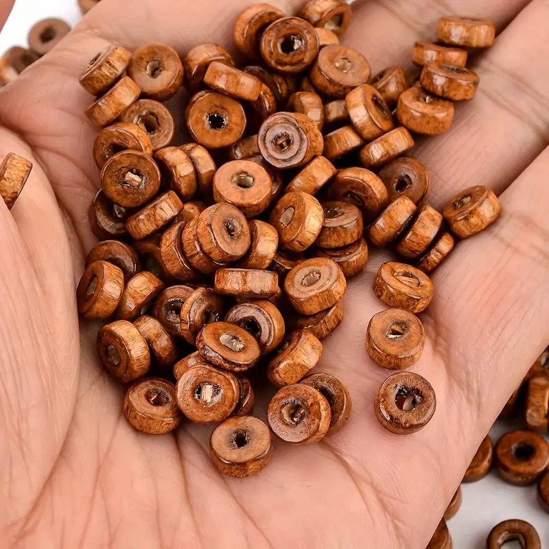 1000pcs 8mm Wooden Flat Spacer Beads For Jewelry Making, Wooden Beads For  Bracelets Making