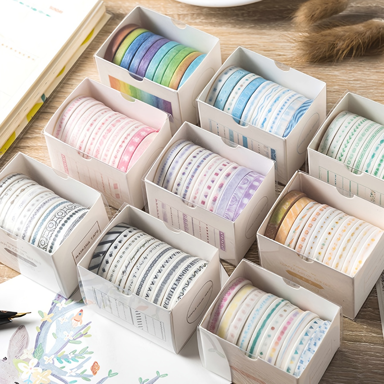 Washi Tape Set - 16 Rolls of 15 mm Wide Decorative Colored Tape for  Scrapbooking, Bullet Journals, Planners, DIY Decor & Craft Supplies