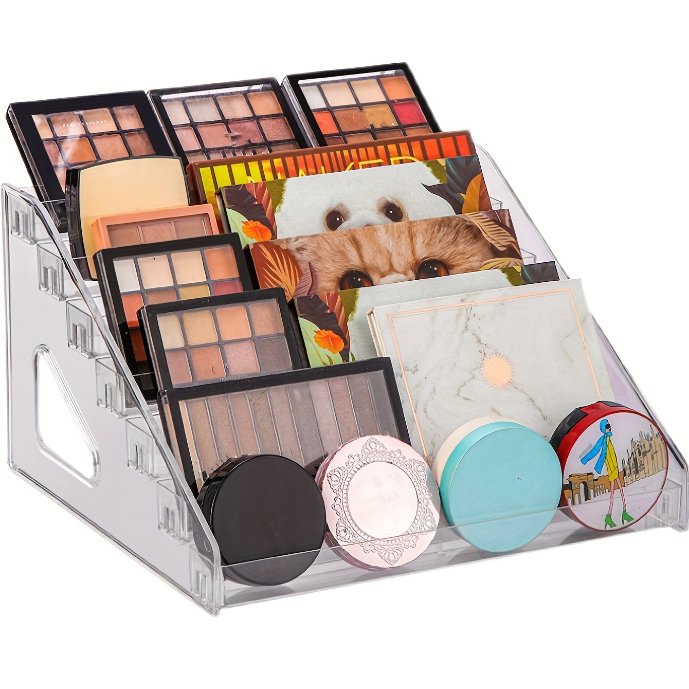 Organizador de pintalabios acrílico, caja de almacenamiento de maquillaje,  soporte de esmalte de uñas, estante de