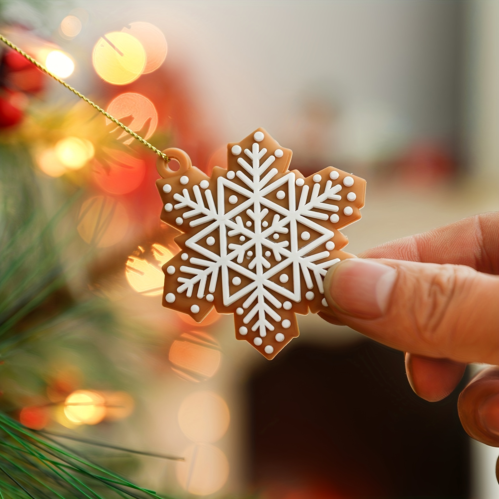 10pcs christmas decoration gingerbread man pendant christmas tree hanging decoration snowflake decoration scene decoration props christmas decor 2023 details 5