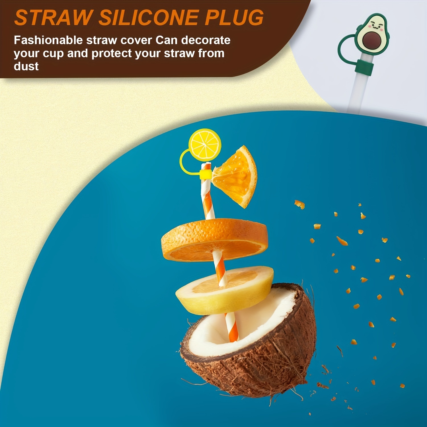Diameter Cute Silicone Straw Tips Cover Straw For - Temu