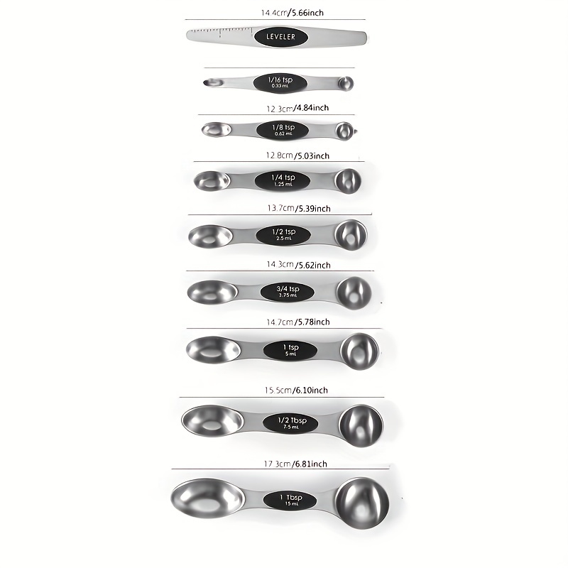 Magnetic Measuring Cups and Spoons Set Including 7 Stainless Steel