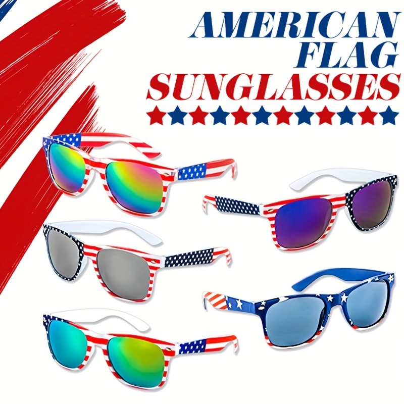 Gafas Sol Rayas Estampado Estrellas Hombre, Protección Uv, Gafas Sol Día  Independencia, Gafas Sol Decorativas Fiestas, Compre , Ahorre