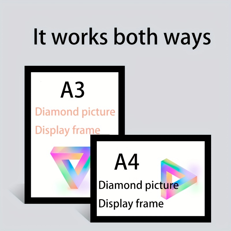 2PCS Diamond Painting Frame 8K A3 A4 Magnetic Photo Frame Colorful