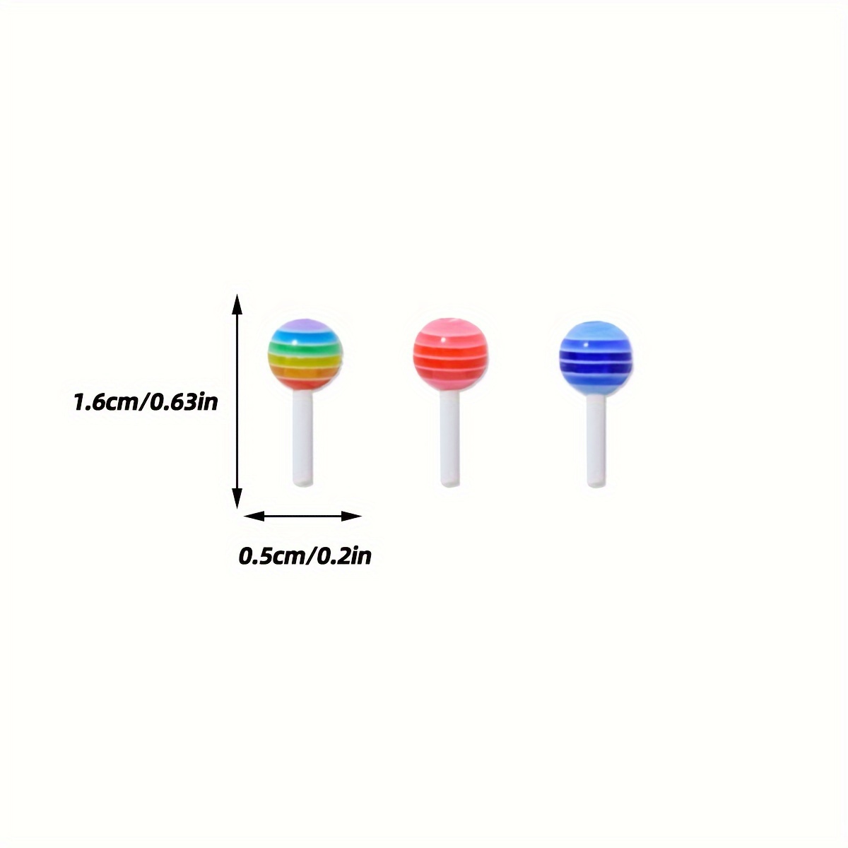 20 pcs Cute 3D Acrylic Lollipop Nail Charms - Colorful Manicure Accessories  for DIY Nail Art and Crafts