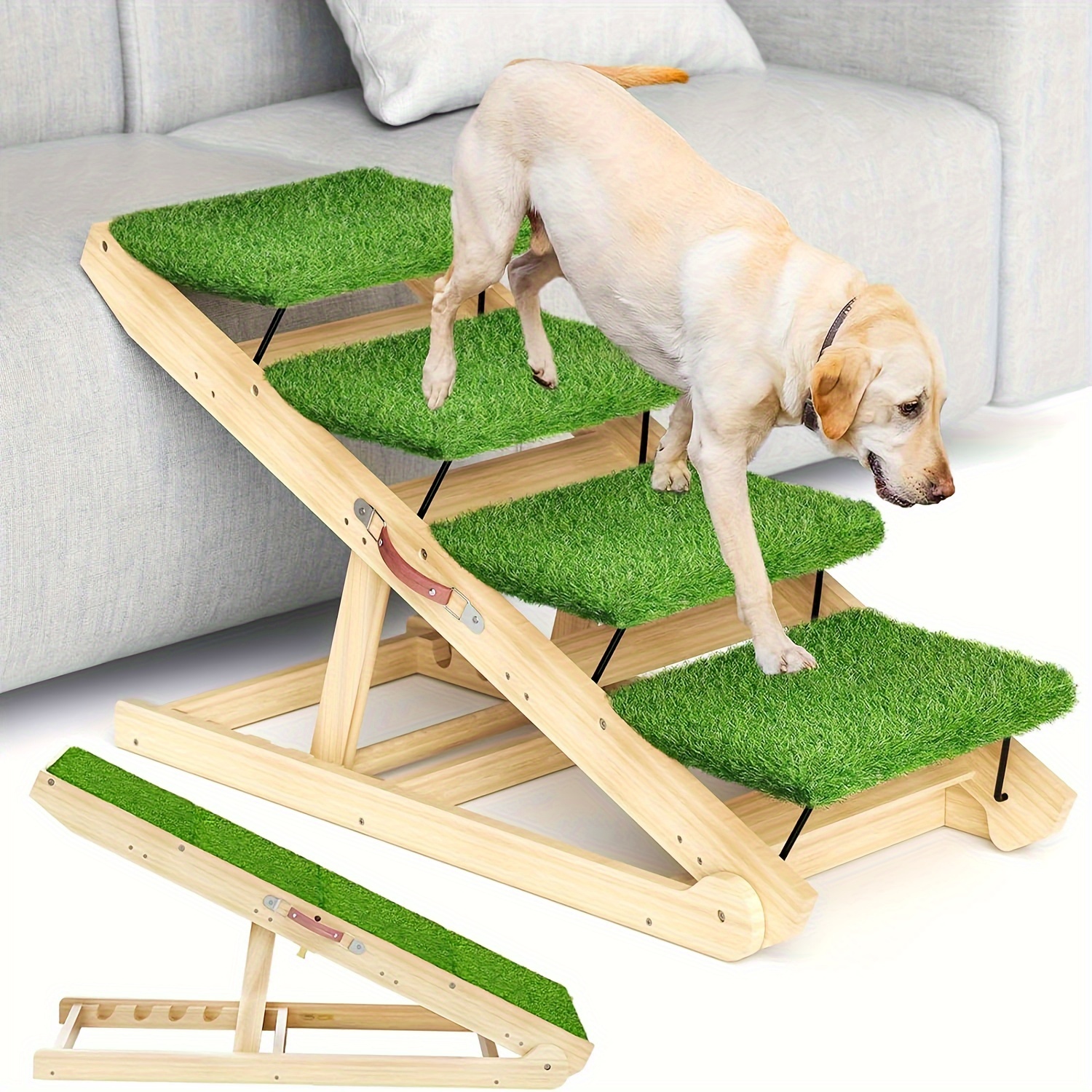 Leadhom Escaleras antideslizantes para mascotas, escaleras de perro de 4  pasos, escaleras de cama para perros