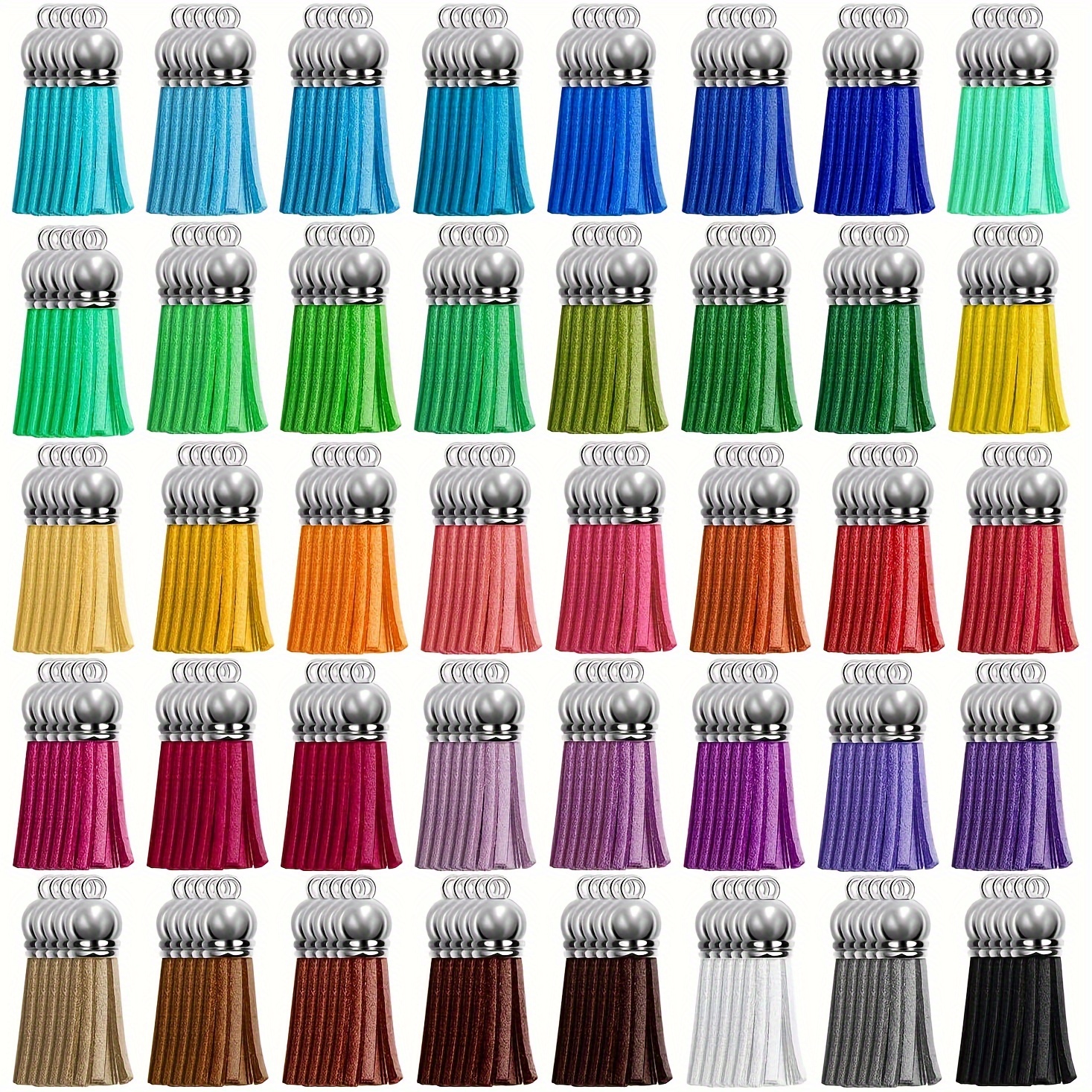 

120pcs Acrylic Blank Keychain, Leather Color Tassel, None Plated, With Diy To Make Earrings Jewelry, For Fashion Jewelry Making