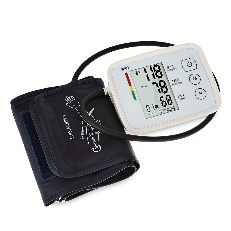 Black Arm Type Fully Automatic Blood Pressure Monitor Lcd - Temu