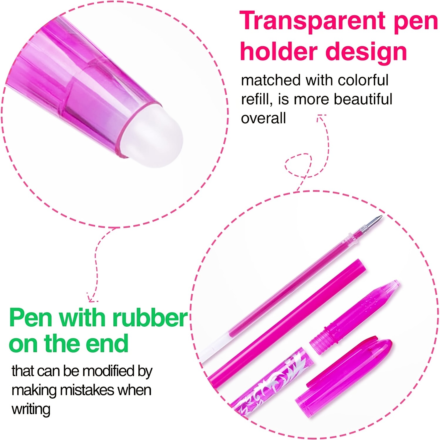 Erasable Pens Erasable Gel Pens Tip Rub Pens Rubber Adults - Temu New  Zealand