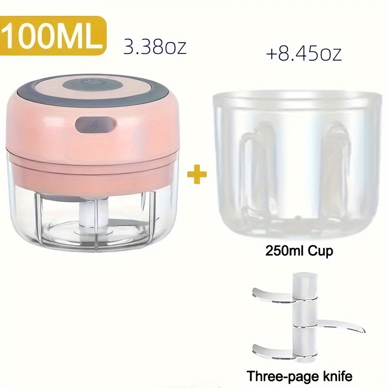 250ml Pink Electric Garlic Masher & Meat Grinder Multi-functional Garlic  Press Mini Garlic And Food Processor